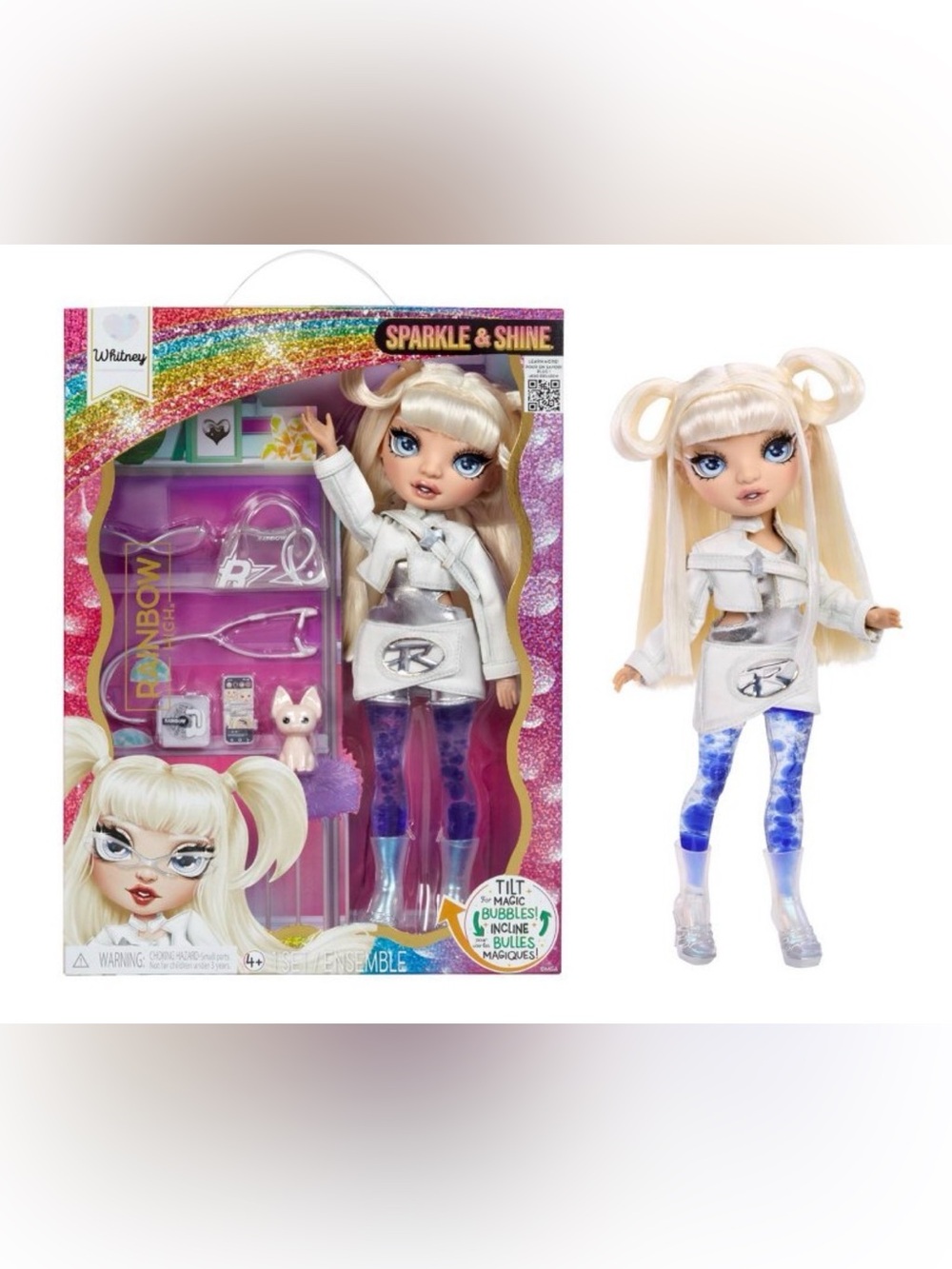 Rainbow High Sparkle and Shine Whitney with Magic Bubbles